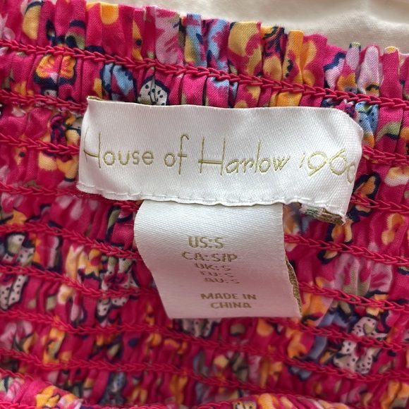 REVOLVE House of Harlow 1960 Floral Smocked Midi Dress Hippie Boho 100% Cotton - Picture 5 of 6